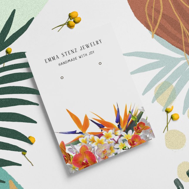 Tropical Flowers Earring Display Card (Creator Uploaded)