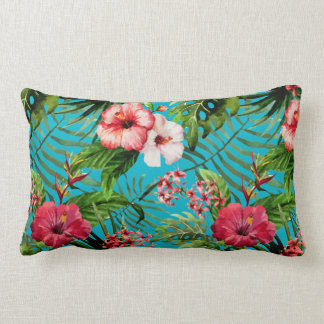 Tropical Flowers Floral Print Throw Pillow
