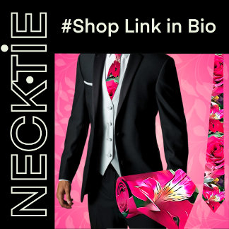 Tropical Flowers Floral Tie