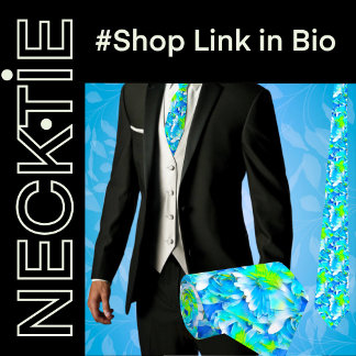 Tropical Flowers Floral  Tie