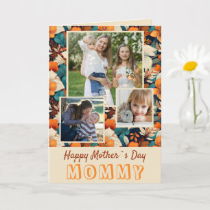 Tropical Flowers Happy Mother`s Day 3 Photo  Card