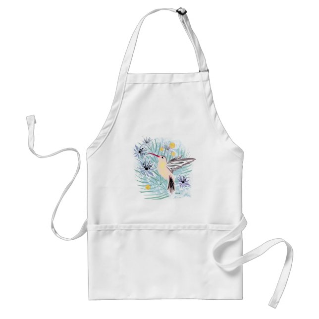 Tropical flowers, hummingbirds. standard apron (Front)