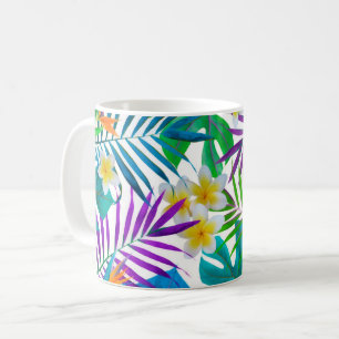 Tropical Flowers & Leaves Coffee Mug