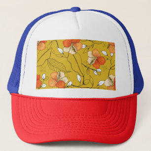 Tropical Flowers Leaves: Exotic Wallpaper. Trucker Hat