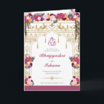 Tropical Flowers & Leaves Hindu Wedding Ceremony Program<br><div class="desc">This wedding ceremony program details the important steps of a hindu wedding to explain this to guests who may be unfamiliar or to help them follow along with the sacred rituals of this wonderful day. All of the colours can be edited in the design tool, and the text can be...</div>