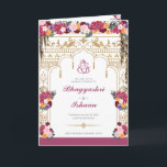 Tropical Flowers & Leaves Hindu Wedding Ceremony Program<br><div class="desc">This wedding ceremony program details the important steps of a hindu wedding to explain this to guests who may be unfamiliar or to help them follow along with the sacred rituals of this wonderful day. All of the colours can be edited in the design tool, and the text can be...</div>