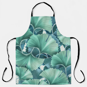 Tropical flowers, leaves, seamless background apron