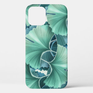 Tropical flowers, leaves, seamless background iPhone 12 case