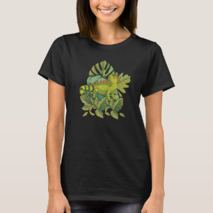 Tropical Flowers Lizard Reptile Pet Animal Iguana T-Shirt