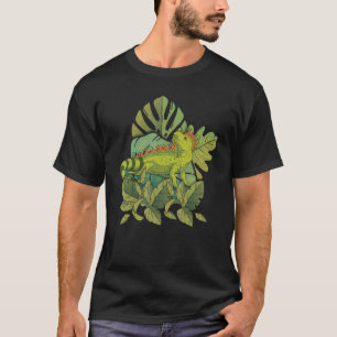 Tropical Flowers Lizard Reptile Pet Animal Iguana T-Shirt