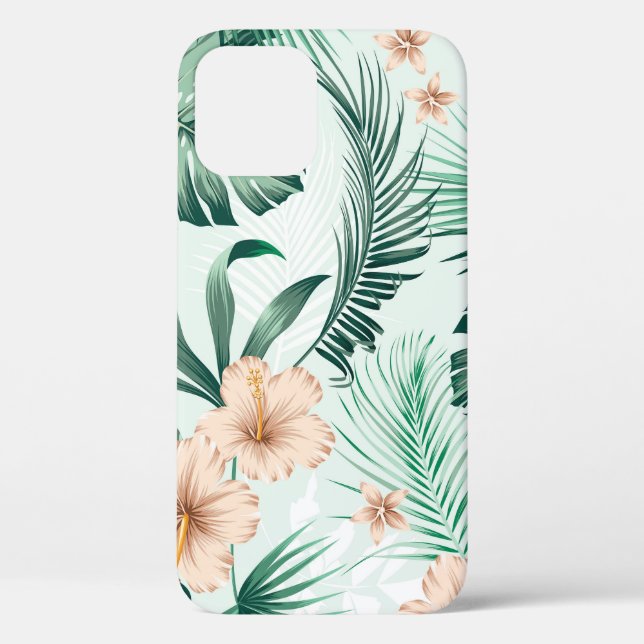 Tropical flowers, lush foliage pattern. Case-Mate iPhone case (Back)