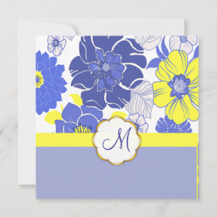 Tropical Flowers + Monogram, Invitations