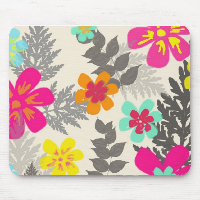 Tropical Flowers Mouspad Mouse Pad (Front)