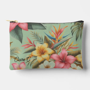 Tropical Flowers Nature Inspired Accessory Pouch