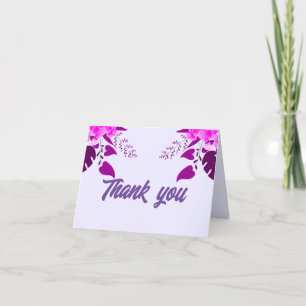 Tropical Flowers on a violet background Thank You Card