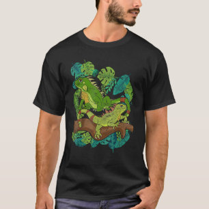 Tropical Flowers Pet Reptile Animal Lizard Floral T-Shirt