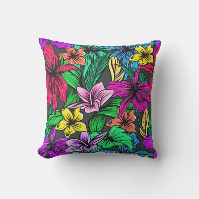 Tropical Flowers Pillow (Front)
