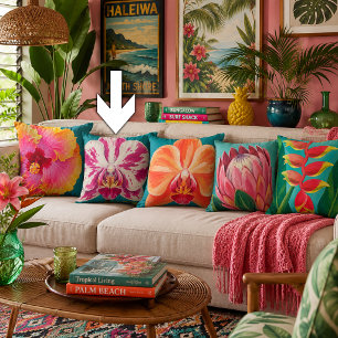 Tropical Flowers Plant Cushion