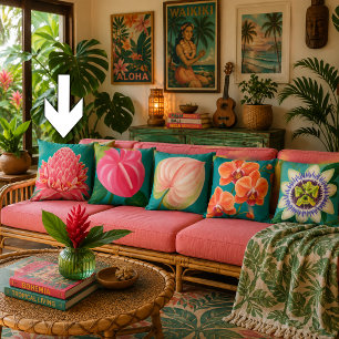 Tropical Flowers Plant Cushion