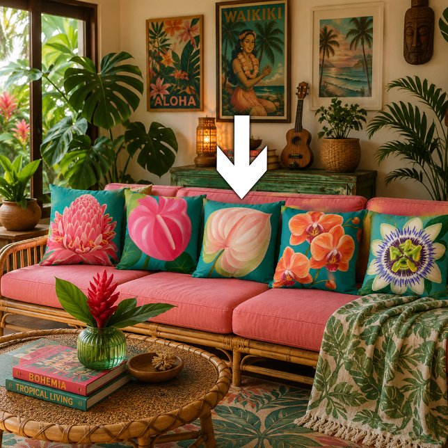 Tropical Flowers Plant Cushion (Creator Uploaded)