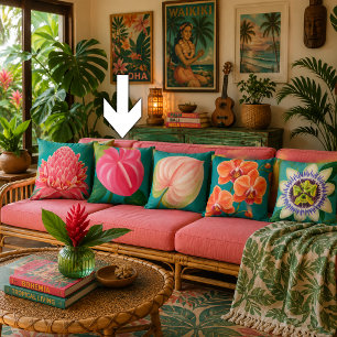 Tropical Flowers Plant Cushion