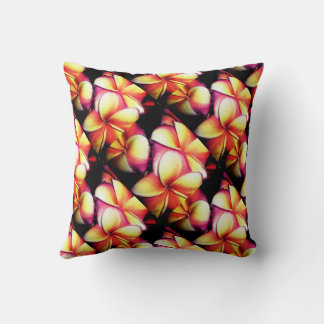 Tropical flowers plumeria cushion