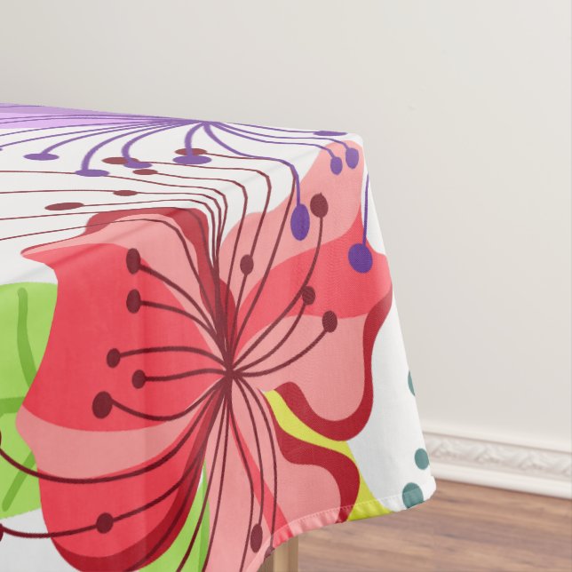 Tropical flowers seamless pattern tablecloth (In Situ)