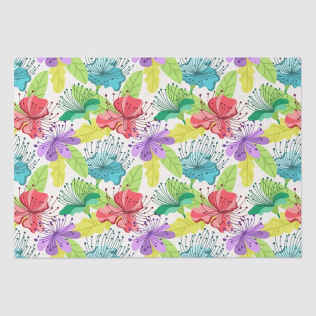 Tropical flowers seamless pattern tissue paper (Front)