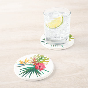 Tropical Flowers Stone Coaster