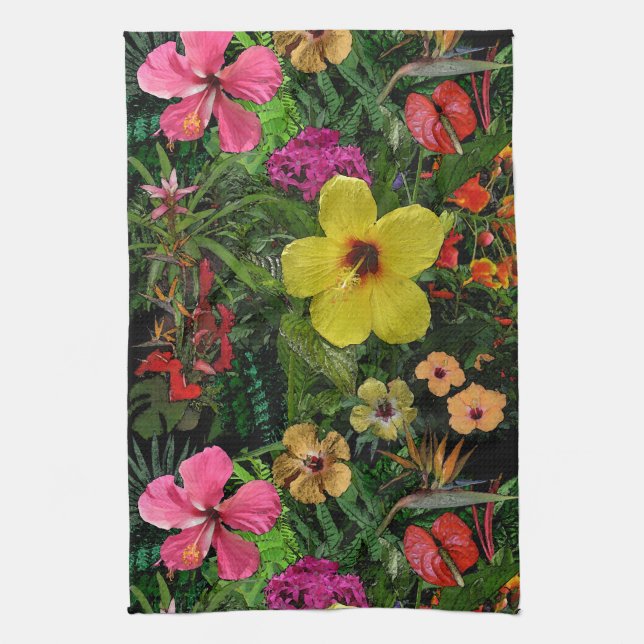 Tropical Flowers 🌺 Tea Towel (Vertical)