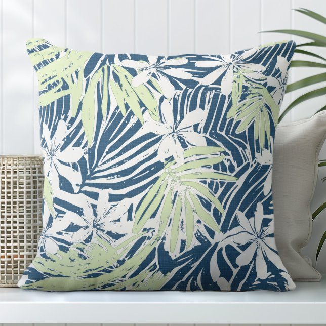 Tropical Flowers Throw Pillow (Creator Uploaded)