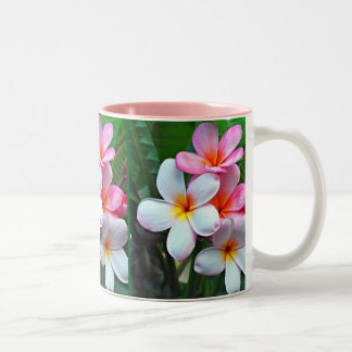 Tropical flowers Two-Tone coffee mug