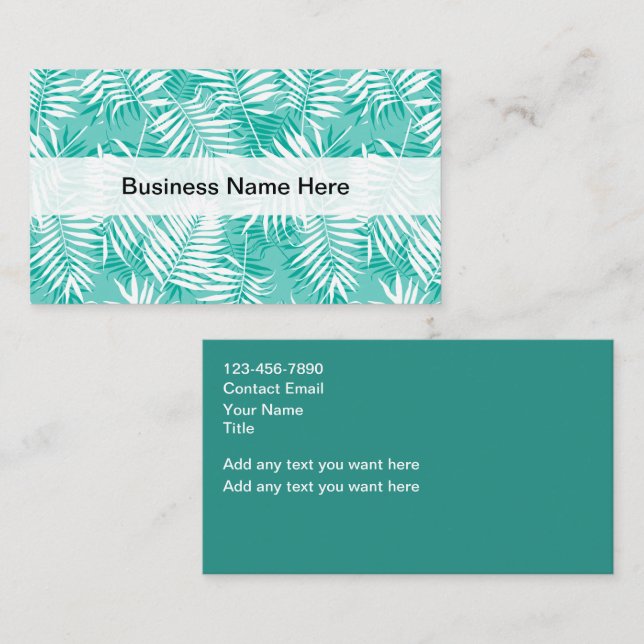 Tropical Foliage  Business Card (Front/Back)