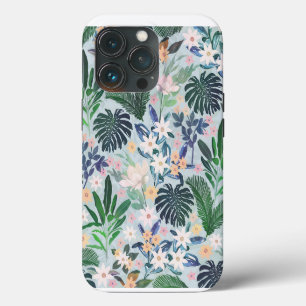 Tropical Foliage Floral Pattern iPhone 13 Pro Case