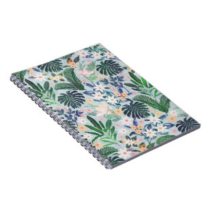 Tropical Foliage Floral Pattern Notebook