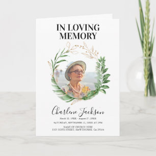 Tropical Foliage Funeral Program Order of Service