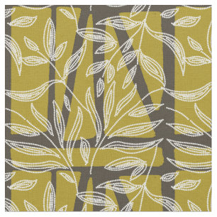  tropical foliage Geometric shapes lime green Fabric