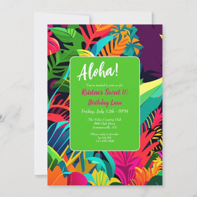 Tropical Foliage  Invitation (Front)
