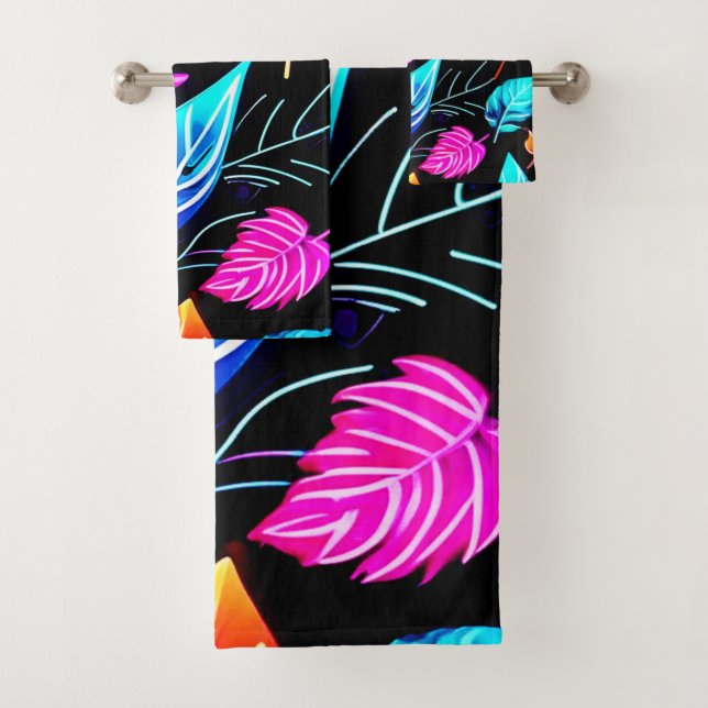Tropical Foliage: Leaf Art Bath Towel Set (Insitu)