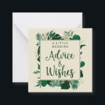 Tropical Foliage Leafy Wedding Advice & Wishes Card<br><div class="desc">Tropical Foliage Trendy Greenery and Gold Leaves Modern Frame Custom Advice & Wishes Mini Note Cards - with tropical leaf border, Brushed Marker typography, and your Custom text. Give them to the wedding guests to fill out as keepsakes for the bride and groom! in a bold colour palette of rich...</div>