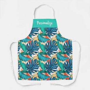 Tropical Foliage Leaves Floral Women's Cooking Apron