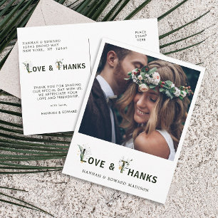 Tropical Foliage Letter Photo Thank You Postcard