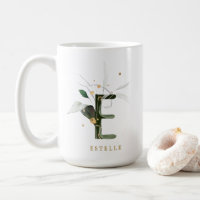 Tropical Foliage Monogram Letter "E" Personalized