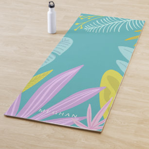 Tropical Foliage   Monogram Yoga Mat