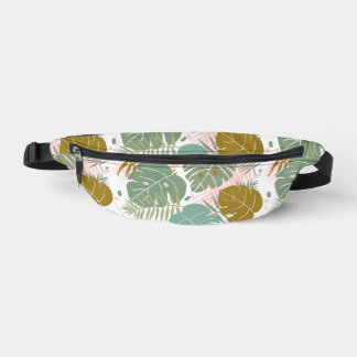 Tropical Foliage - Monstera And Palm Leaf Pattern Bum Bags