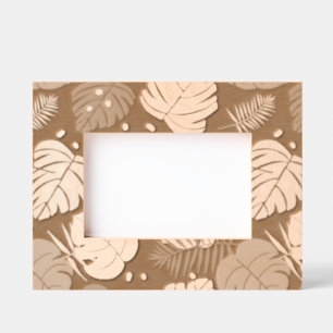 Tropical Foliage - Monstera And Palm Leaf Pattern Etched Frames