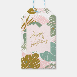 Tropical Foliage - Monstera And Palm Leaf Pattern Gift Tags