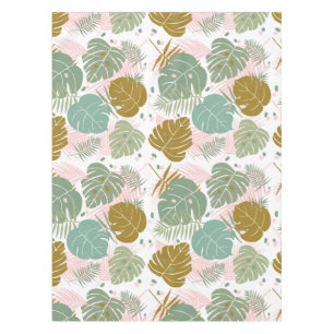 Tropical Foliage - Monstera And Palm Leaf Pattern Tablecloth