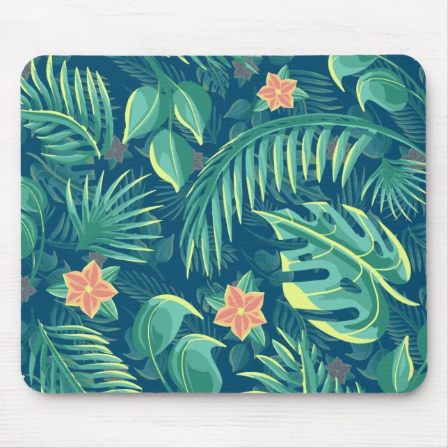 Tropical Foliage Pattern Mousepad (Front)