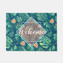 Tropical Foliage Pattern Personalised Welcome